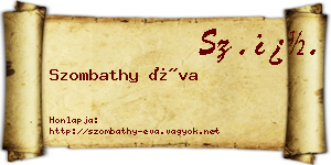 Szombathy Éva névjegykártya
