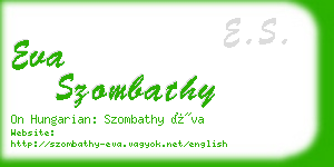 eva szombathy business card